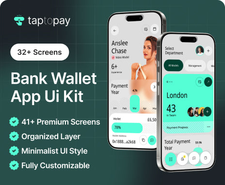 Minimalist Bank Wallet App Ui Kit
